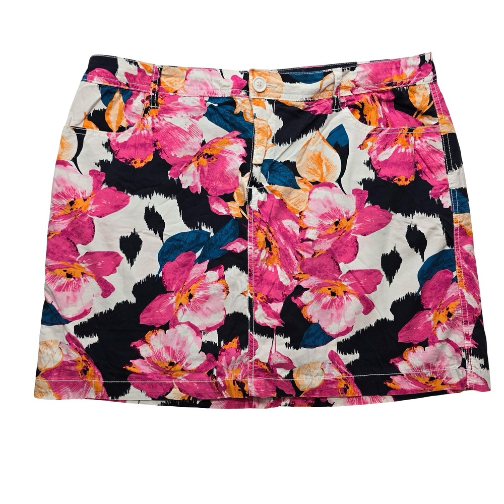St Johns Bay Floral Mini Skirt with Shorts Tropical‎ Summer 16W